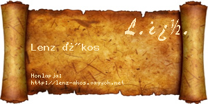 Lenz Ákos névjegykártya