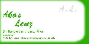 akos lenz business card
